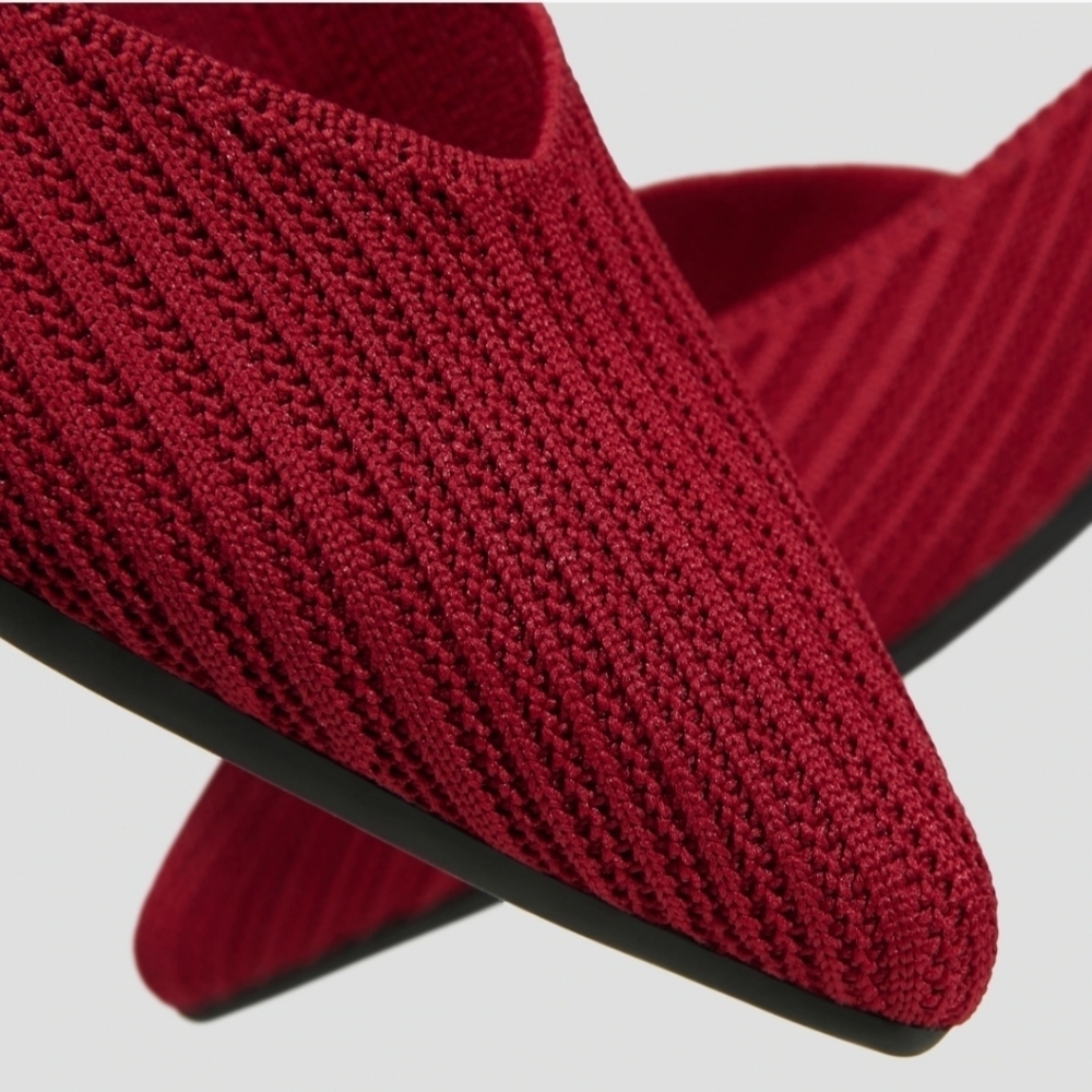 Vivaia Melia Pointed-Toe Striped Bellet Flat In Ruby Size 9.5 NWOT - Picture 8 of 13